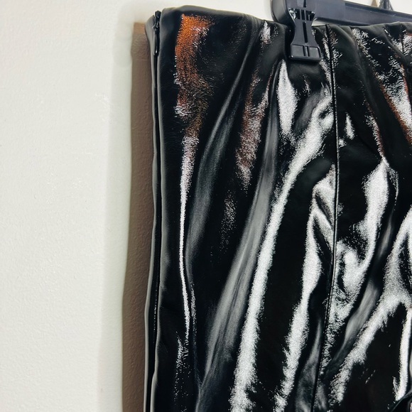 NWT ASOS SHINY BLACK PLEATHER PANTS TIGHTS 16 - Picture 6 of 8